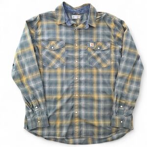 Carhartt Relaxed Fit XL Flannel Shirt Men's Plaid Long Sleeve Workwear